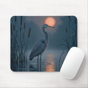 Grått Heron med Rosa Måne Musmatta