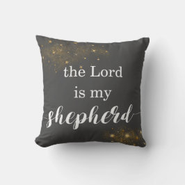 Grått "Herren är min Shepherd" Nursery Pillow Kudde
