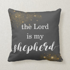 Grått "Herren är min Shepherd" Nursery Pillow Kudde