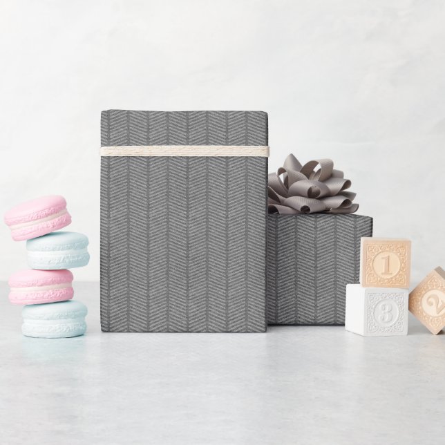 Grått Herringbone Mönster Wrapping Papper Roll Presentpapper (Baby Shower)