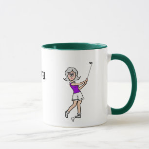 Grått Hiair Female Golfer Mugg