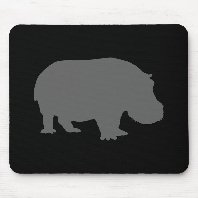 Grått Hippo Silhouette Musmatta (Framsidan)