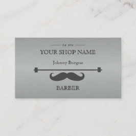 Grått Hipster Professionell Barber Steel Modern Visitkort