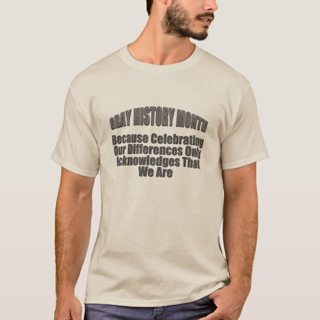 Grått Historik månad Tee Shirt (Framsida)
