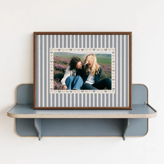 Grått hjärta fotoposter - Anpassad present Poster (Gray Heart Photo Poster - close-up view (frame/decor not included)
)