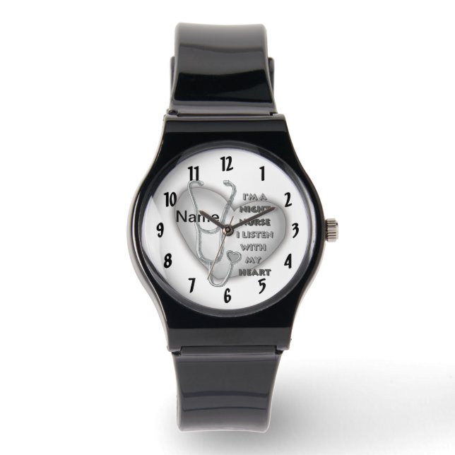 Grått Hjärtans Natt Sjuksköterska Armbandsur (Framsida)