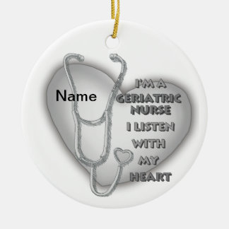 Grått Hjärtat Gerimic Nurse Julgransprydnad Keramik