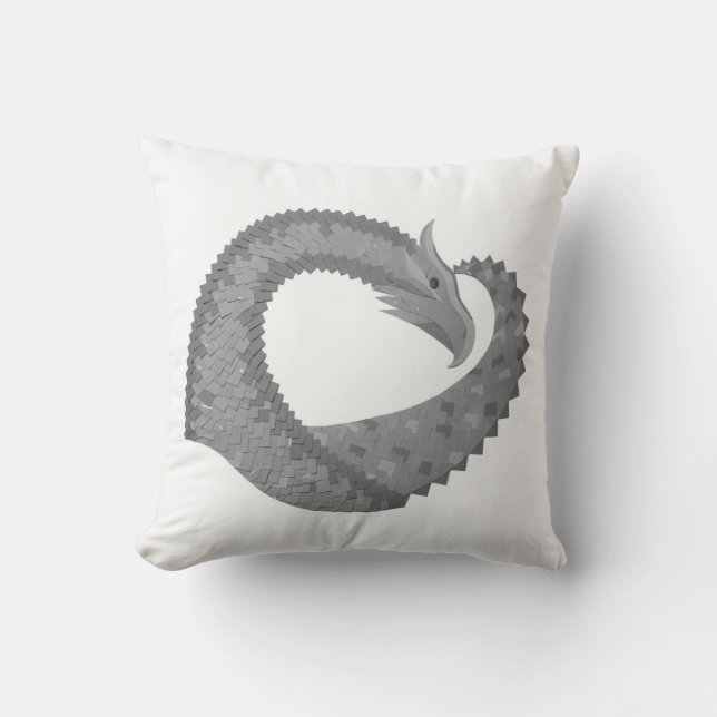 Grått-hjärtdragon på vitt kudde (Framsida)
