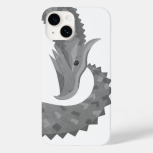 Grått hjärtdrake på vitt Case-Mate iPhone-fodral