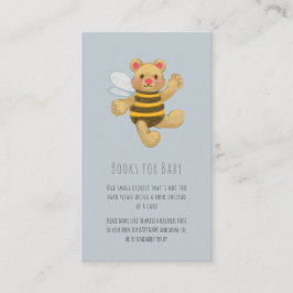 Grått Honungsbin Bear Baby Shower Bok-begäran Tilläggskort