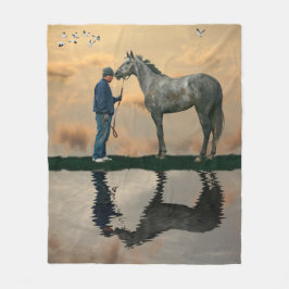 Grått Horse and Groom OTTB Fleece Blanket