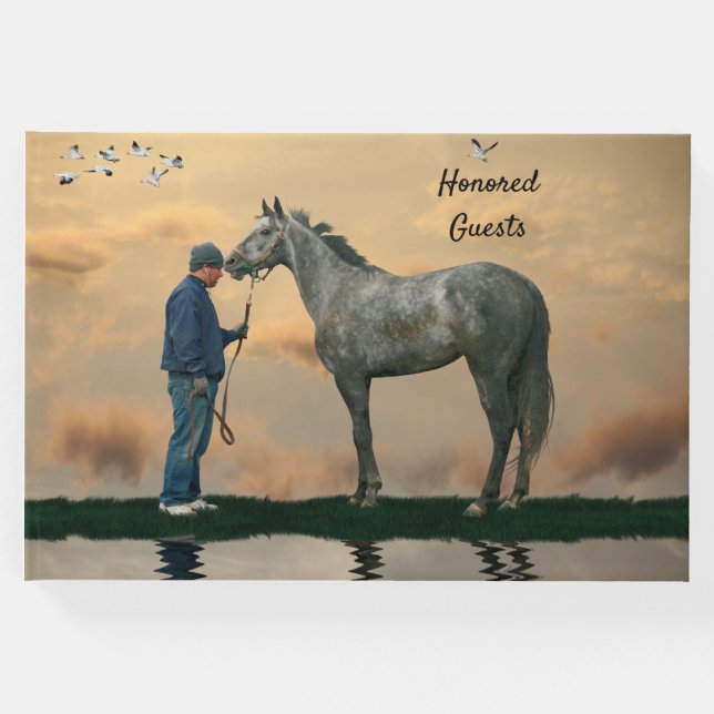 Grått Horse and Groom OTTB Guest Bok (Framsida)