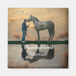 Grått Horse and Groom OTTB Magnet