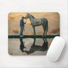 Grått Horse and Groom OTTB Mouse Pad Musmatta
