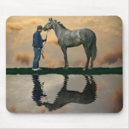 Grått Horse and Groom OTTB Mouse Pad Musmatta