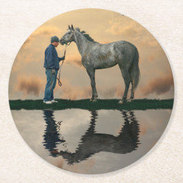 Grått Horse and Groom OTTB Papper Underlägg