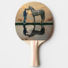 Grått Horse and Groom OTTB Ping Pong Paddle Pingisracket
