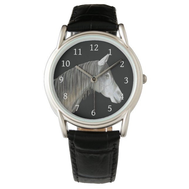Grått Horse Armbandsur (Framsida)