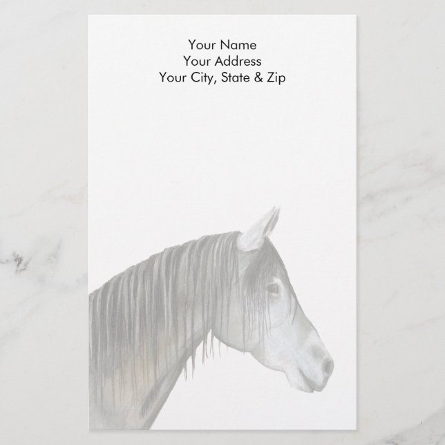 Grått Horse Brevpapper (Framsida)