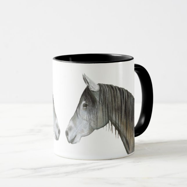 Grått Horse Coffee Mugg (Framsida höger)
