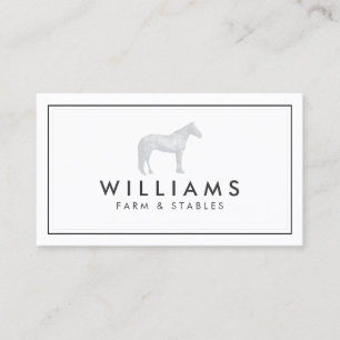 Grått Horse - Farming, Farmer White Affärskort Visitkort
