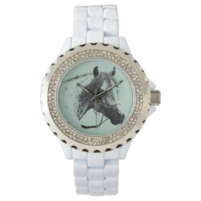 Grått Horse Head Armbandsur (Framsida)