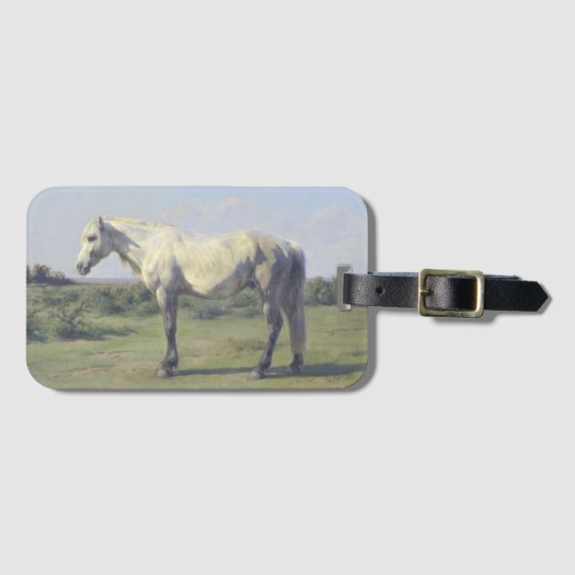 Grått Horse in a Fält (av Rosa Bonheur) Bagagebricka (Framsida horisontal)
