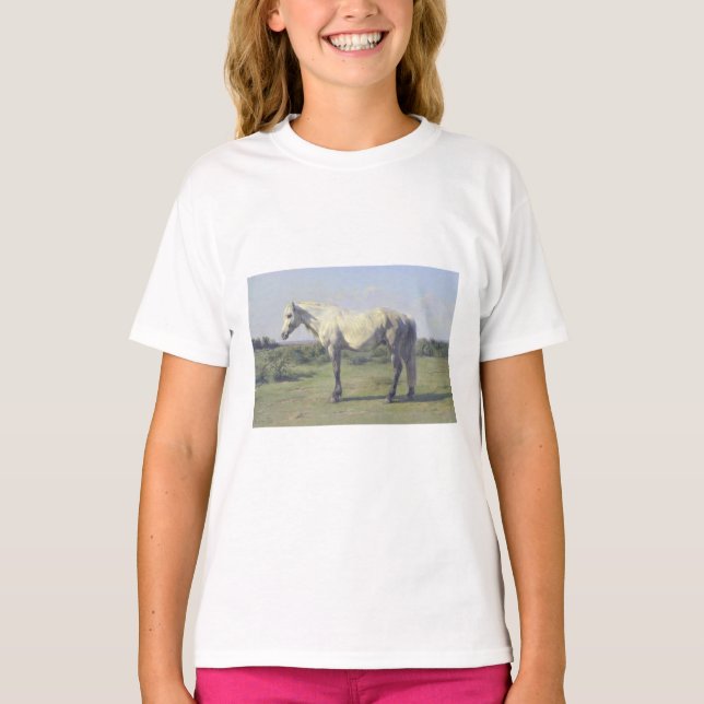 Grått Horse in a Fält (av Rosa Bonheur) T Shirt (Framsida)