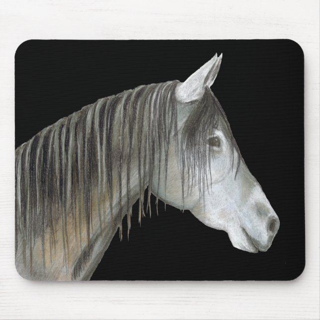 Grått Horse Musmatta (Framsidan)