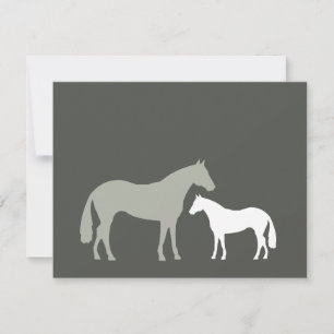 GRÅTT HORSES Personal Stationery/Notecard Anteckningskort
