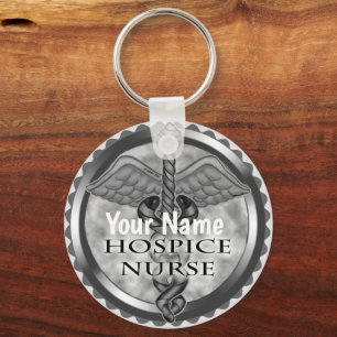 Grått Hospice Nurse Keychain Nyckelring