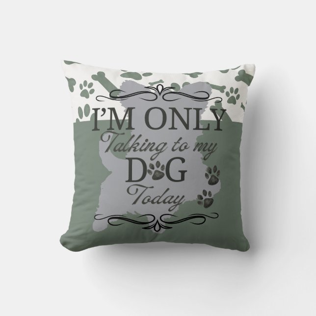 Grått Hound Kudde (Framsida)