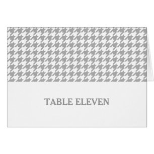 Grått Houndstooth-Bordsnummer Card Hälsningskort