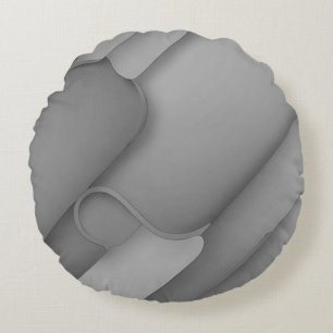 Grått Hues Modern Art Rund Kudde