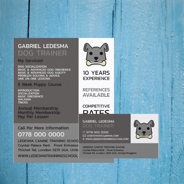Grått Hund, Hund Trainer Advertising Reklamblad (Skapare uppladdad)