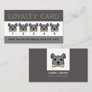 Grått Hund, Hund Trainer Business Lojalitetskort