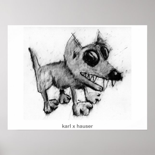 grått hund med tänder poster (Framsidan)