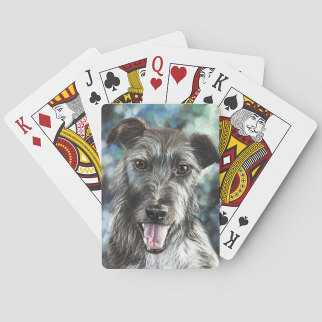 Grått hund puppy casinokort (Baksidan)