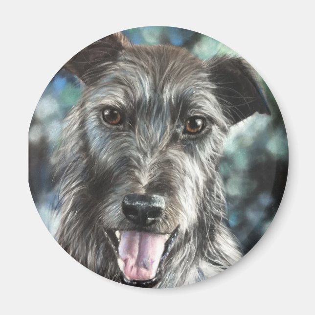 Grått hund puppy magnet (Framsidan)
