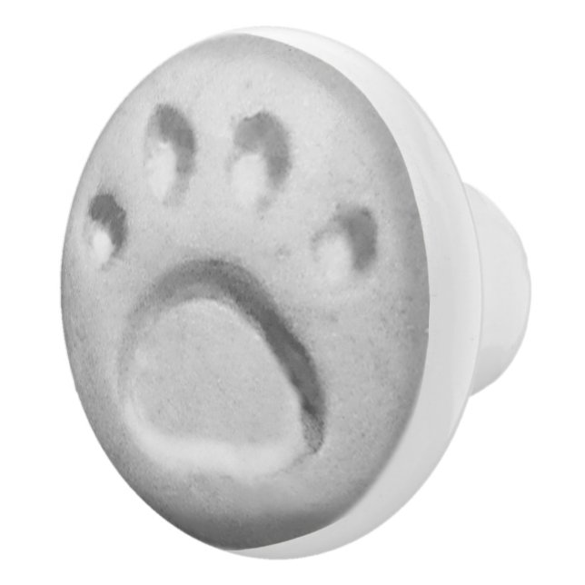 Grått hund tass avtryck knopp (Höger)