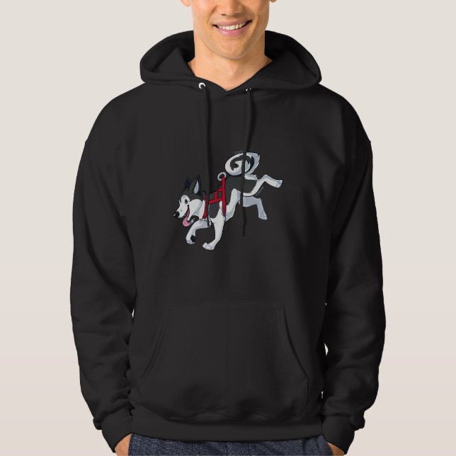 Grått Husky Running Hoodie (Framsida)