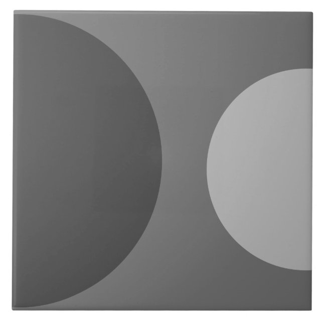 Grått i halvcirkel Mönster Modern Mörk  Geometric Kakelplatta (Framsidan)