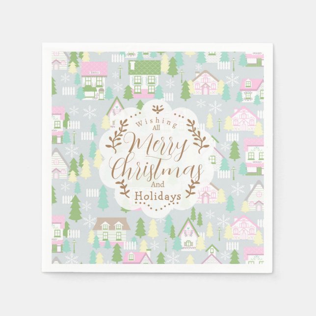 Grått i julhus pappersservett (Framsidan)