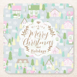 Grått i julhus underlägg papper kvadrat