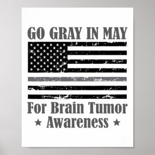 Grått i maj Hjärntumörmedvetande Cancer Hope Grått Poster