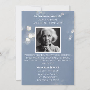 Grått i minneskallelse för Loving Memory Funeral M Inbjudningar