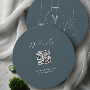 Grått-information QR-kodkort Industriell Chic Bröl Inbjudningar