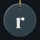 Grått Initial Brev | Minimalistisk Trendig Julgransprydnad Keramik<br><div class="desc">Grått Initial Brev | Trendig av Snyggt Monogram keramiskt ornament | Modern | ELEGANT | Minimalistisk | PERSONLIG | ROLIGT | COOLA</div>