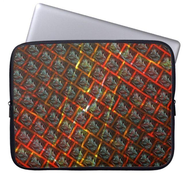 Grått "inramad öga, groddor, kvadrater eller rödgr laptop fodral (Framsidan)