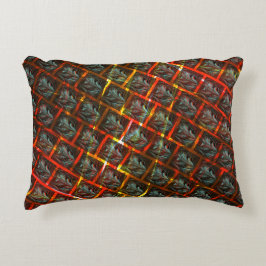 Grått "inramad öga, groddor, kvadrater eller rödgr prydnadskudde